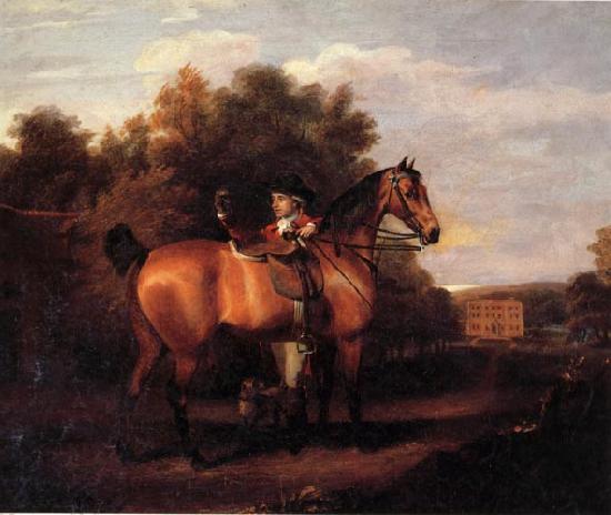 Henry Walton A Gentleman,Said to Be mr Richard Bendyshe with his Favorite Hunter in a Landscape France oil painting art